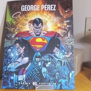 DC Art Poster by George Pérez - Blue, Red, Black